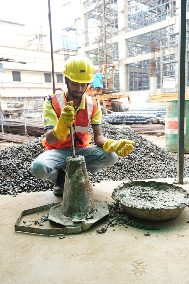 Slump test before every pour